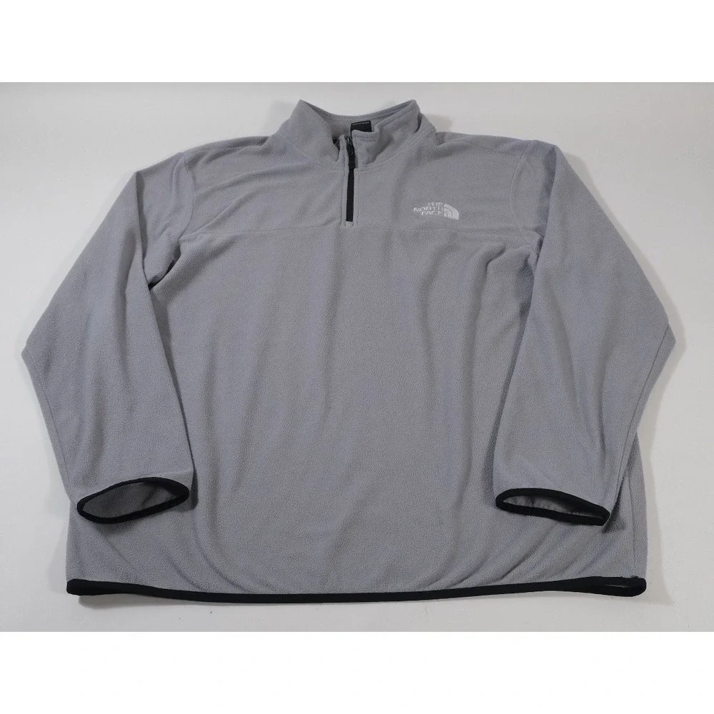 The North Face Pullover Mens XXL‎ Grey TKA 100 1/4 Zip Fleece Mock Neck Outdoor